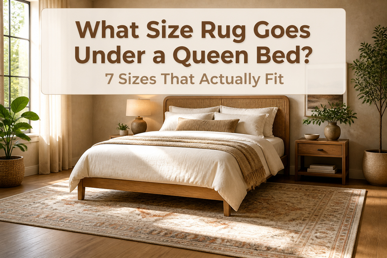 What Size Rug Goes Under a Queen Bed? 7 Sizes That Actually Fit